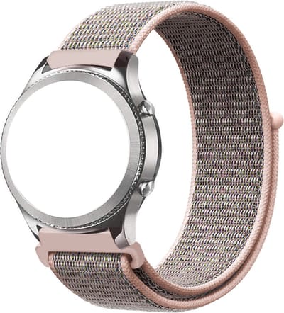 Nylon bandje - geschikt voor Samsung Galaxy Watch 7 / Watch FE / Watch 6 / Watch 6 Classic / Watch 5 / Watch 5 Pro / Watch 4 / Watch 4 Classic / Watch 3 41 mm / Active / Active 2 / Watch 42 mm - zandroze