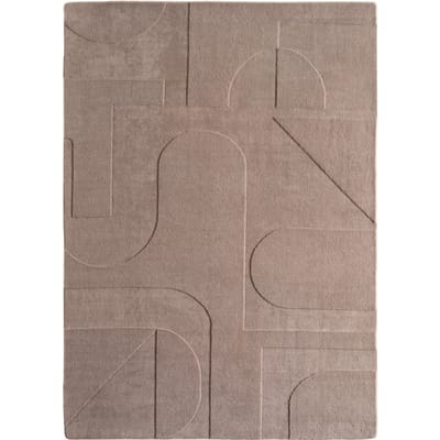 Japandi Vloerkleed - Hoogpolig - Scandinavisch Design - 3D-Effect - Beige- 80x150 CM