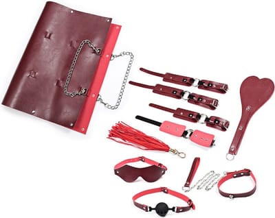 Nooitmeersaai - BDSM BDSM - Bondage set - Extreme - Sex Toys voor Koppels rood compleet 9-delig