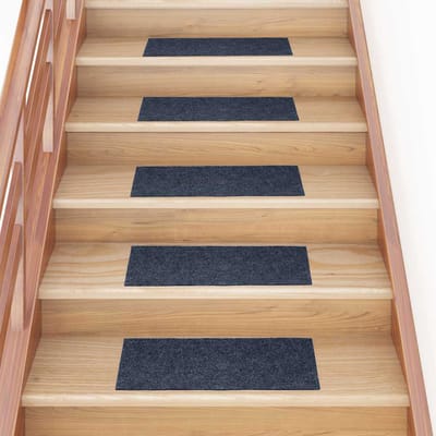 vidaXL Trapmatten Zelfklevend 30 stuks 60x25 cm Grijs Blauw Rechthoekig