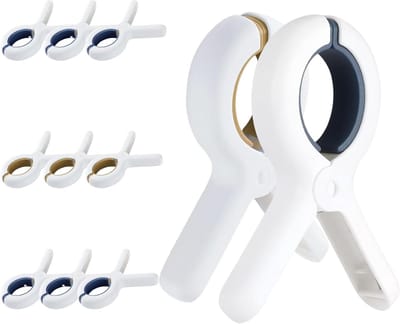 Strandstoel handdoekclips set van 9 - stevige kunststof - windbestendig - ideaal voor stranduitjes - ShopVlot