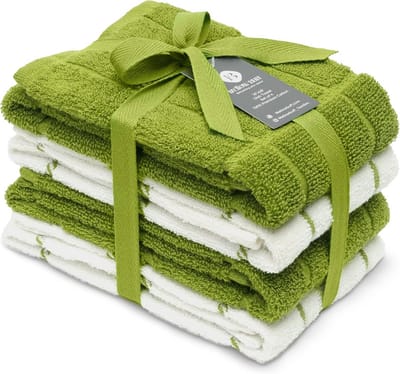 Set van 4 super absorberende vaatdoeken van 100% katoen - 40,6 x 61 cm - Groen