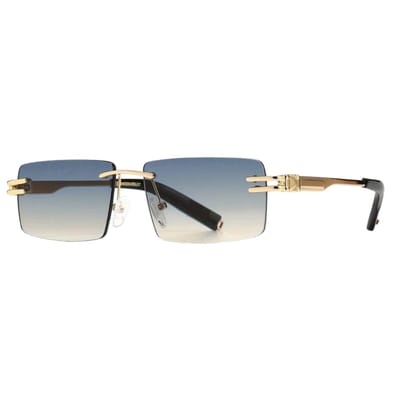 Nivard Zonnebril Voor Dames & Heren - Zonnenbrillen - Zonnenbril - Sun Glasses - Sunglasses - Techno Bril - Rave & Festival - Premium Quality - Grijs/Blauw & Geel