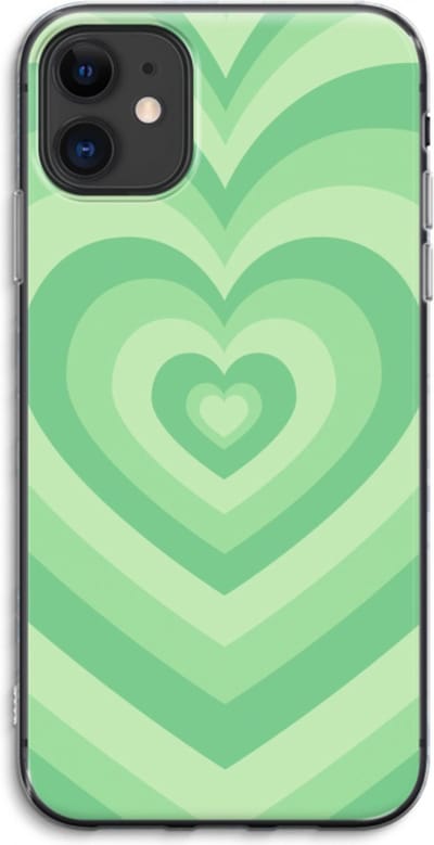 Case Company® - Hoesje geschikt voor iPhone 11 hoesje - Hart Groen - Soft Cover Telefoonhoesje - Bescherming aan alle Kanten en Schermrand
