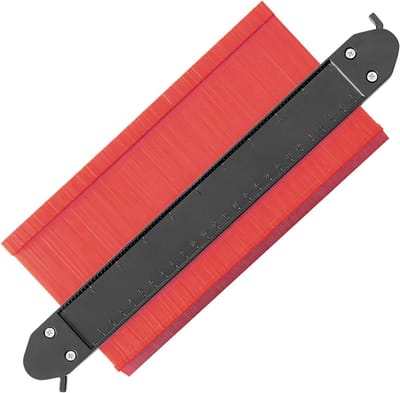 QTTVBTNA -Contourmal 25cm Aftekenhulp – Profielmeter en Meetgereedschap voor Precisie Metingen – Ideaal voor Tegels, Houtbewerking en Bouw – Rood