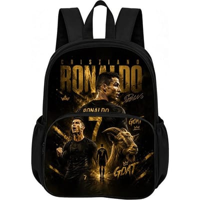 Leer, Reizen Schooltassen Ronaldo met Voorvak Rugzak Voetbalster Boekentas Beste Cadeau Voetbal Sport Rugzak