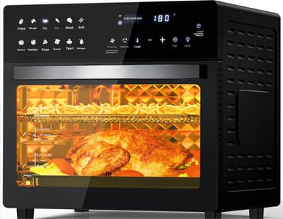 XXL Airfryer en Mini Oven 26L 1700W 12 Programma's Digitale LED Display Convectieoven met Voorverwarming Warmhouden en Opwarmen