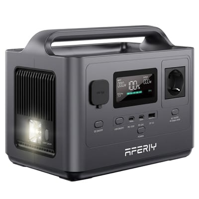 AFERIY AF-P040 Draagbare Powerstation 256Wh LiFePO4 Batterij – 400W -1,2 uur snel opladen - UPS - Solar - Voor Camping & Outdoor