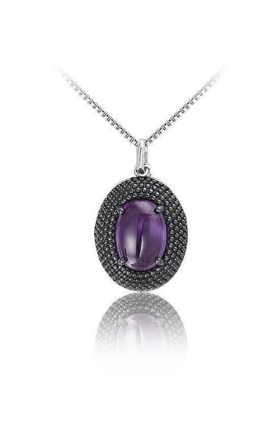 Montebello Ketting Botrypus - 925 Zilver Gerhodineerd - Cabochon Natuursteen - 45cm
