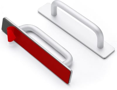 Daity 2-pack - Zelfklevende kastgrepen - zelfklevende ladegrepen - geen boren nodig - duw-trekgrepen voor keukenkastjes - ramen - schuifdeuren en meer - 5,83 inch,zilver