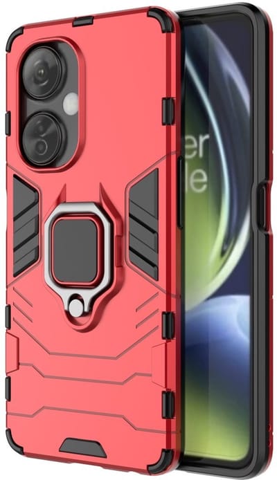Coverup Hoesje - Geschikt voor OnePlus Nord CE 3 Lite 5G Hoesje - Coverup Ring Kickstand Back Cover - Rood