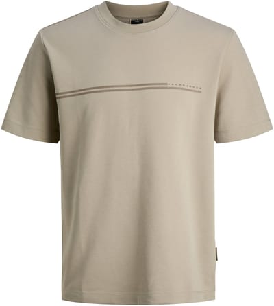 Jack & Jones T-shirt Jcofusion Chest Brand Tee Ss Crew S 12289936 Pure Cashmere Mannen Maat - L