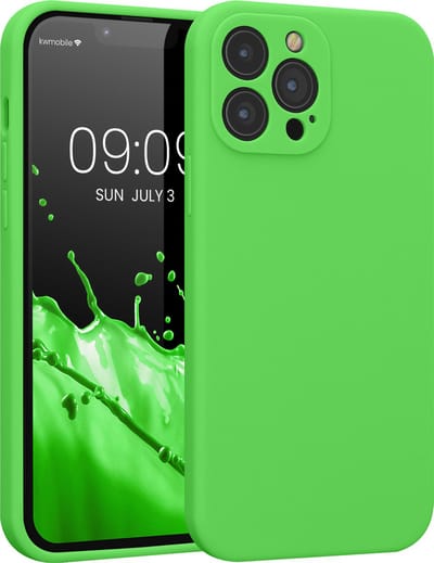 kwmobile telefoonhoesje geschikt voor Apple iPhone 13 Pro Max - TPU backcover met siliconen coating - Smartphone case in limoengroen