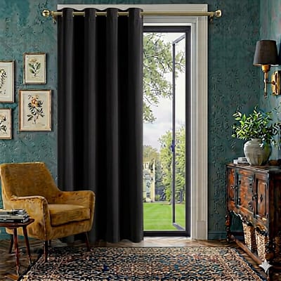 Thermisch Verduisterend Gordijn met Oogjes - 132x210 cm - Zwart - Maison Elara