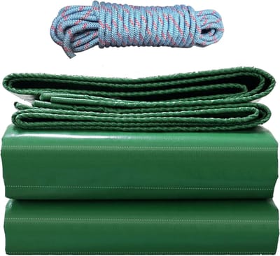 Zwaar Dekzeil - Waterdichte Beschermhoes - Buiten Beschermen - 520g/m² PVC Materiaal - 4x8.5m - Groen
