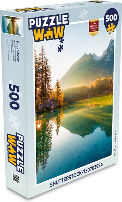 Puzzel Meer - Bos - Bergen - Natuur - Zon - Landschap - Legpuzzel - Puzzel 500 stukjes