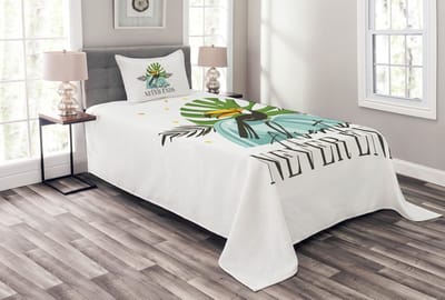 ABAKUHAUS Vakantie Sprei Set – 170x220 cm – Groen Seafoam & Grijs