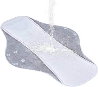Herbruikbaar Menstruatiekussentje - Wasbaar Maandverband - Duurzaam Comfort - Lekvrije Bescherming - 22x28cm - Grijs Geel Koraal Groen