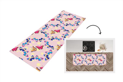 Keukenloper - Loper keuken - Meisje - Vlinder - Insecten - Patronen - 150x50 cm - Keukenloper vinyl