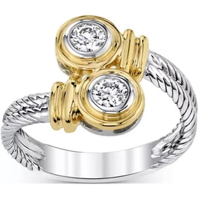 Huitan Nieuw Ontwerp Tweekleurige Damesring Mode Meisje Feestaccessoires Kantoor Dame Dagelijkse Slijtage Ringen Leuk Cadeau Anillos Bijouterie 6 beige