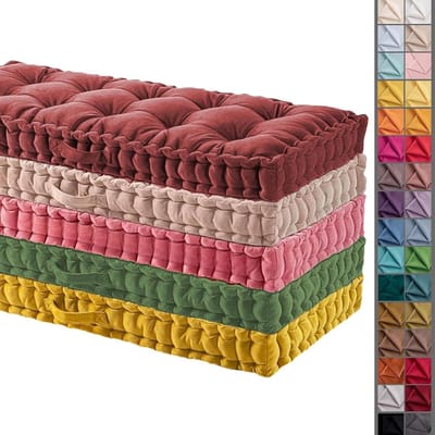 Binnenkussen Pads - Zitkussen Bank - Comfortabel Zitten - Luxe Fluwelen Stof - 100x50x10cm - Beige