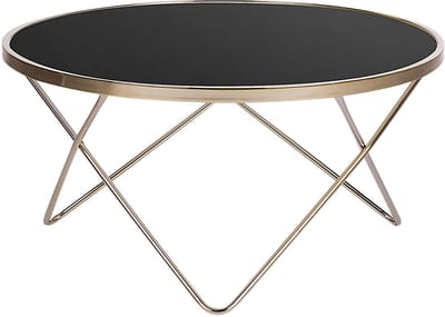 MERIDIAN II - Salontafel - Zwart/Goud - Veiligheidsglas