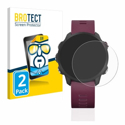 BROTECT - Screenprotector voor Garmin Forerunner 245 / 245 Music / 45 - Folie Beschermfolie transparant 2 Stuks
