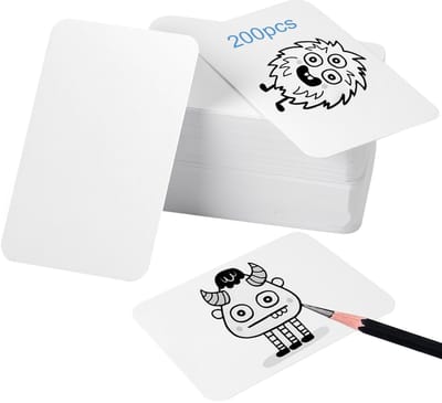 Dailygoods- Speelkaarten 230 g/m² - 200 Stuks - Blanco Geheugenkaarten - Persoonlijk Te Personalizeren - Glad Schrijven - Geschikt Voor Creatieve Toepassingen - Indexkaarten