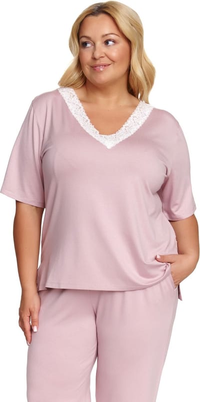 Doctor Nap Dames Pyjama Viscose Korte Mouw Lange Broek Viscose Papaya PB.7154 40 / L