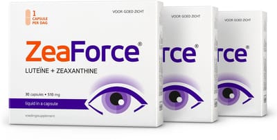 ZeaForce - uitstekend gezichtsvermogen met 1 capsule/dag. Geconcentreerde samenstelling. Multidirectionele werking. Vloeibare formule voor volledige opname en sneller effect. Laboratorium getest. - 90 Capsules