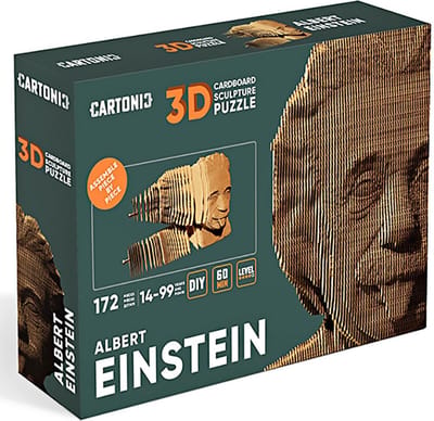 CARTONIC- Albert Einstein- 3d puzzel- DIY- puzzel- ecologisch- cadeau-kado- kinderen en volwassenen- 3D