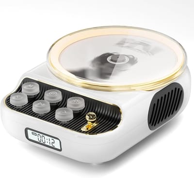 Retro CD-speler 6-in-1 – Bluetooth, FM-radio, Nachtlampje, LCD, 4000mAh, USB/AUX/Type-C, Vintage Design voor Thuis (Wit)