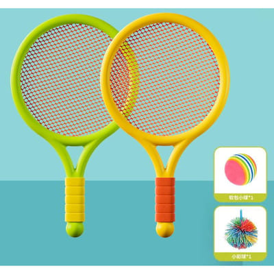 Raquette de Tennis Élastique pour Enfants de 3 à 5 Ans Jouet Sportif Interactif Parent-Enfant Intérieur Extérieur Raquette de Badminton Divertissement