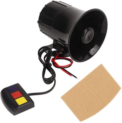 Tomotato Car Alarm Siren 12V 30W - 120dB Geluidssignaal met 3 Tonen