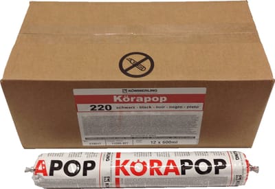 Korapop 220 grijs ms polymeer worst 600 ml zwart