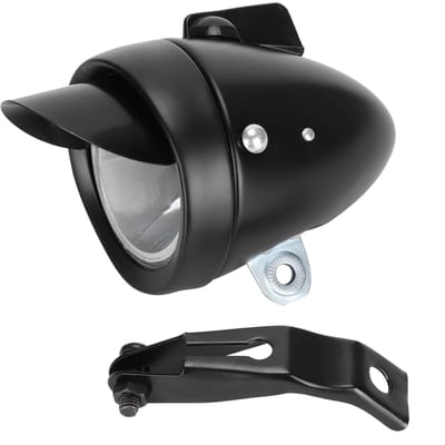 Vintage Fietskoplamp Retro Fiets LED Licht Nachtrijden Veiligheid Voorlicht Fietsen gray