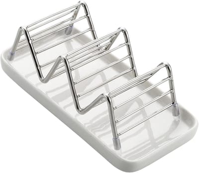 Zeepdispenser Houder - Spons Organizer - Aanrecht Opruimen - Roestvrij Staal - 25.8 x 11.2 cm - Zilverkleurig