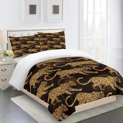 Luxe Zwart Goud 3-delige Geometrische Kinderen Twin Queen King Full Size Dekbedovertrek Beddengoed Linnen Set 2-persoons Sprei 200x200 240x220 EU Single 135x200cm