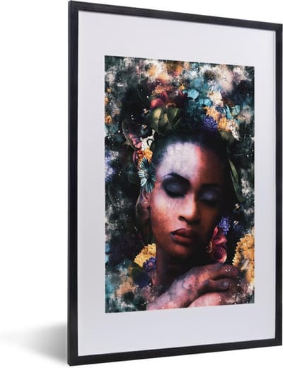 Fotolijst incl. Poster - Vrouw - Kleur - Abstract - 40x60 cm - Posterlijst