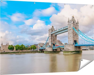 Gards Tuinposter Tower Bridge in Londen - 150x100 cm - Tuindoek - Tuindecoratie - Wanddecoratie buiten - Tuinschilderij