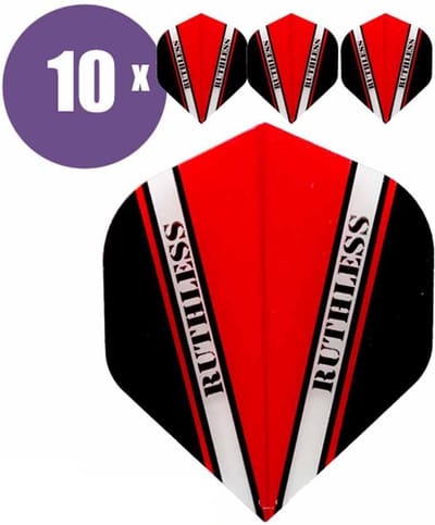 ABC Darts - Dart Flights - Ruthless Vision V Rood - 10 sets (30 stuks)