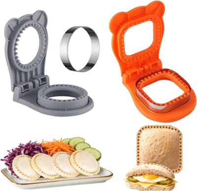 Snijvormen voor Brood, Set van 2, Perfect voor Kinderen, Ontbijt, School, Picknick, Fruit en Koekjes, Gemaakt van PP en RVS