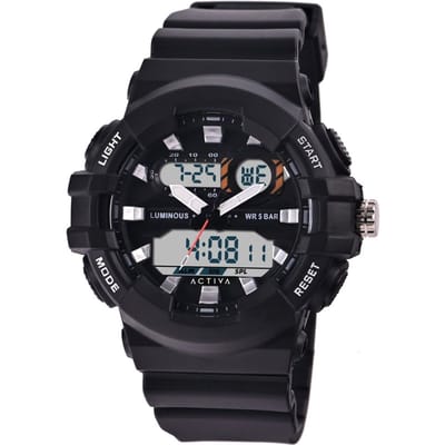 Activa X Invicta Digital ACW496-001 Heren Horloge - Quartz Uurwerk - Plastic met zwarte Wijzerplaat - 50mm