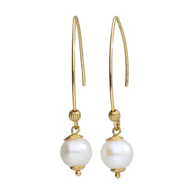 Bela Donaco Oorbellen Classic – Verguld Sterling Zilver – Witte Parels