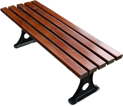 Buitenbank Metaal Hout - Zitbank Tuin - Ontspannen Buiten - Roestbestendige Coating - 1.2 meter - Zwart