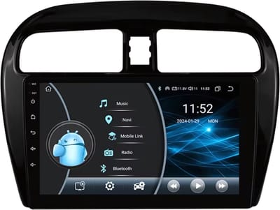 Autoradio met bluetooth - Carplay - Voor Mitsubishi Mirage / Space Star (2012-2018) - Geschikt voor Apple en Android - Stereo - Navigatie - Navigatiesysteem auto - 2GB 32GB