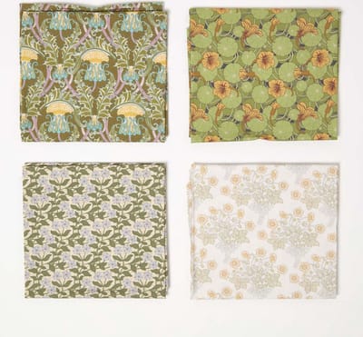 Homescapes Patchworkstoffe Maurice Pillard Verneuil Art I – 4er-Set Fat Quarter, 100% Baumwolle