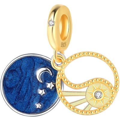 Koper Elegante Ster en Maan Hangers Past Mooi Echte Armbanden Charms Kralen Kettingen DoeHetZelf Sieraden Cadeaus Accessoire beige