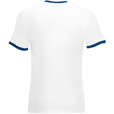 Fruit Of The Loom Heren Ringer T-shirt met korte mouwen (Wit/Marine)
