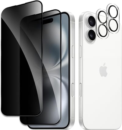 Privacy screenprotector Geschikt voor iPhone 17 screenprotector Privacy Met iPhone 17 camera lens - Complete bescherming voor iPhone 17 – scherm en camera in één set - 2X